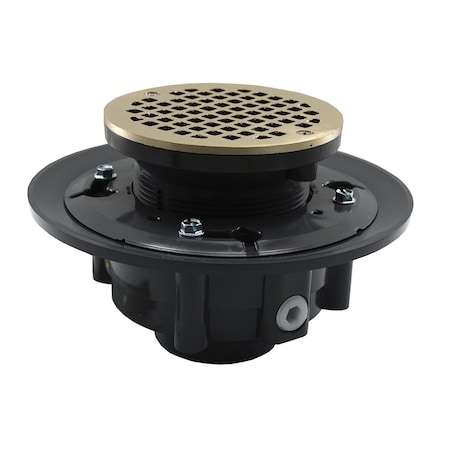 Jones Stephens 2in. x 3in. Heavy Duty PVC Drain Base with 3-1/2in. Plastic Spud and 5in. Nickel Bronze Strainer D49029